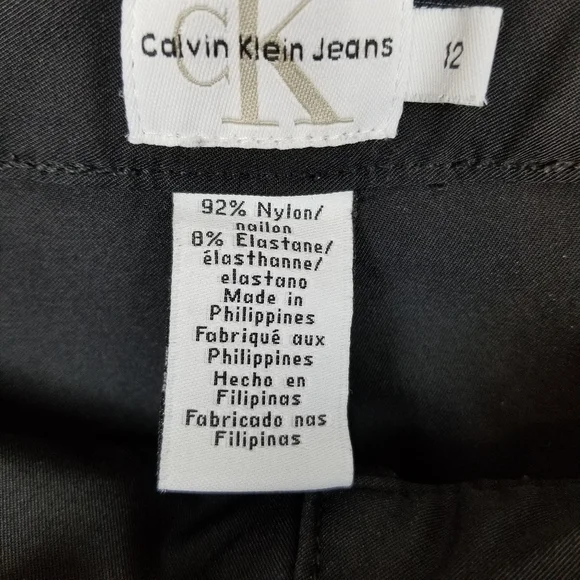 FIRM Calvin Klein Black Nylon Slacks size 12 - Picture 5 of 7